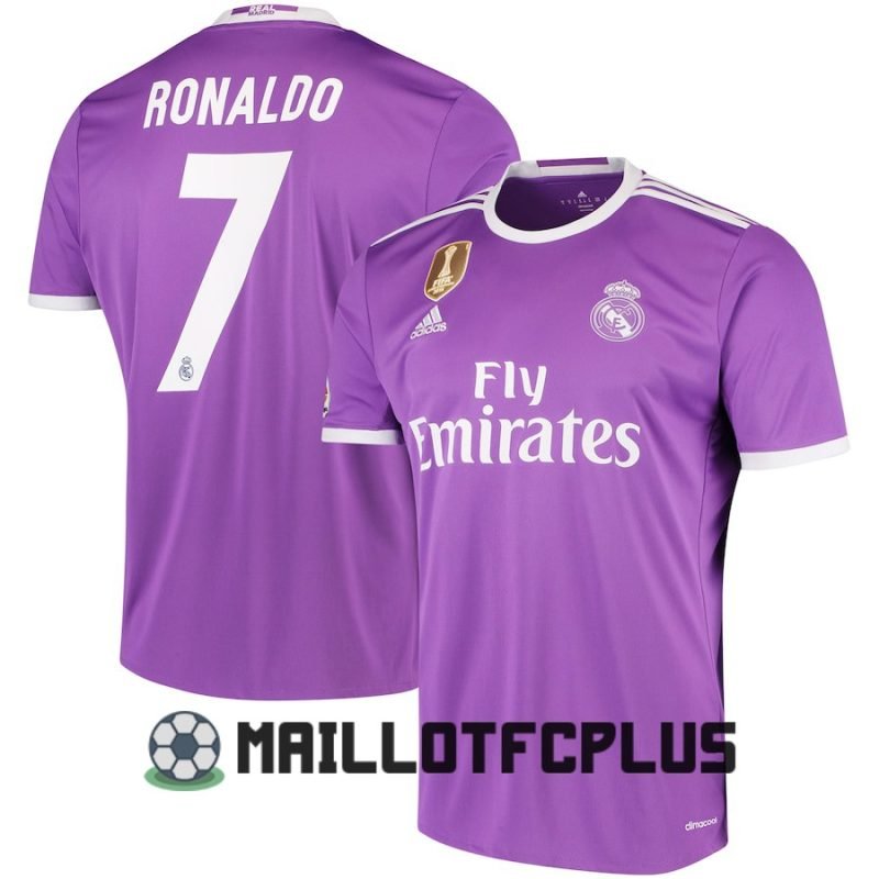maillot 2016-2017 real madrid retro ronaldo exterieur lila