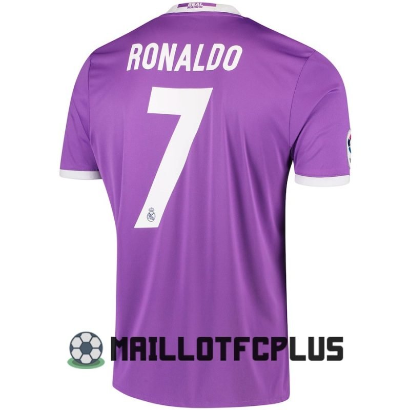 maillot 2016-2017 real madrid retro ronaldo exterieur lila – Image 3